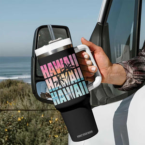 Hawaii Summer Vacation Tumbler With Handle Vintage Tropical Beach Graphic TS14 Print Your Wear