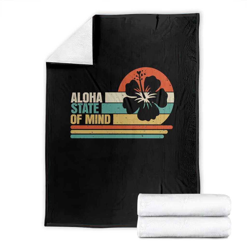 Aloha State Of Mind Throw Blanket Tropical Hibiscus Floral TS14 Black Print Your Wear