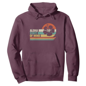 Aloha State Of Mind Hoodie Tropical Hibiscus Floral TS14 Maroon Print Your Wear
