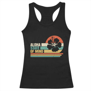 Aloha State Of Mind Racerback Tank Top Tropical Hibiscus Floral TS14 Black Print Your Wear