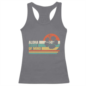 Aloha State Of Mind Racerback Tank Top Tropical Hibiscus Floral TS14 Charcoal Print Your Wear
