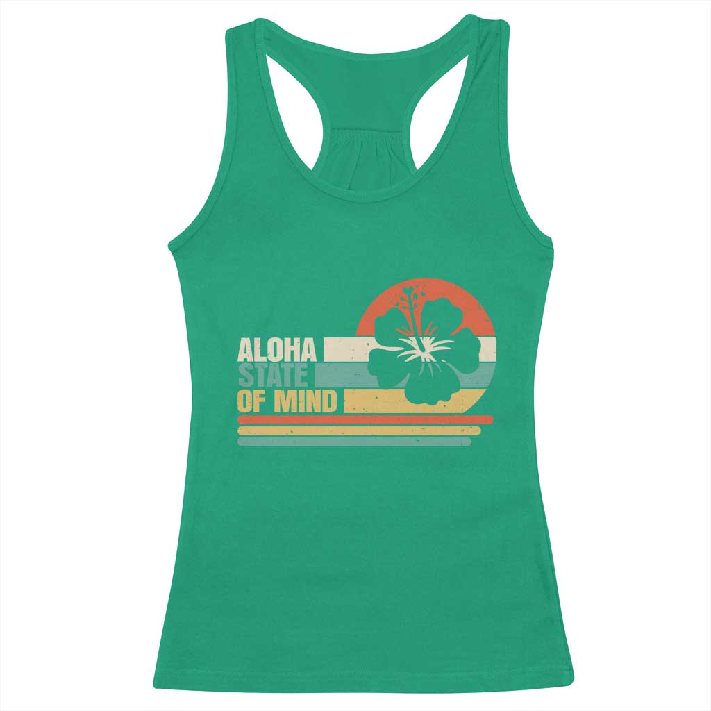 Aloha State Of Mind Racerback Tank Top Tropical Hibiscus Floral TS14 Irish Green Print Your Wear
