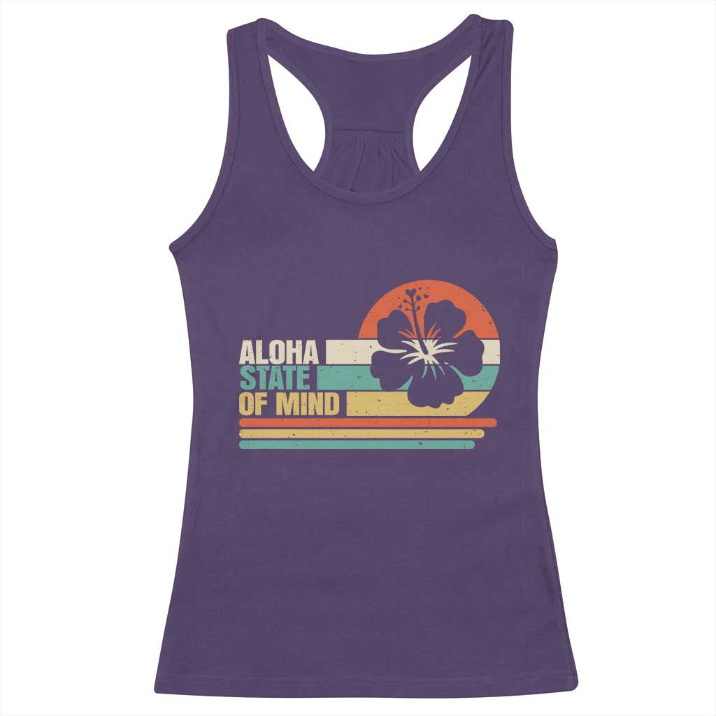 Aloha State Of Mind Racerback Tank Top Tropical Hibiscus Floral TS14 Purple Print Your Wear
