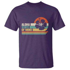 Aloha State Of Mind T Shirt Tropical Hibiscus Floral TS14 Purple Print Your Wear
