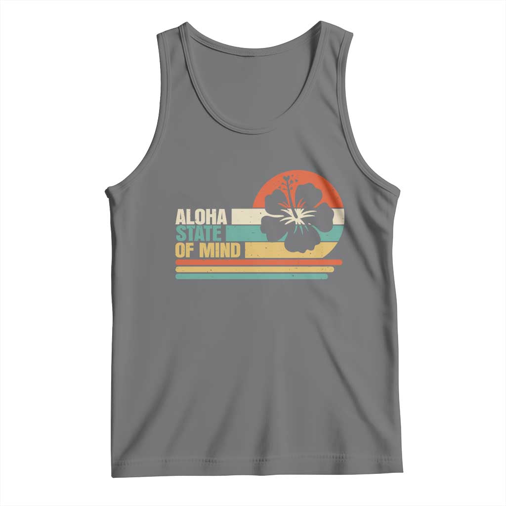 Aloha State Of Mind Tank Top Tropical Hibiscus Floral TS14 Black Heather Print Your Wear