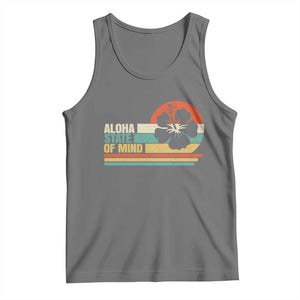 Aloha State Of Mind Tank Top Tropical Hibiscus Floral TS14 Black Heather Print Your Wear
