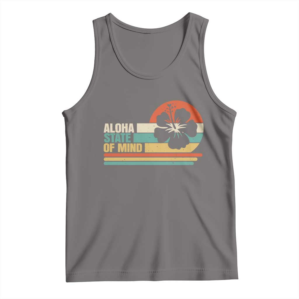 Aloha State Of Mind Tank Top Tropical Hibiscus Floral TS14 Deep Heather Print Your Wear