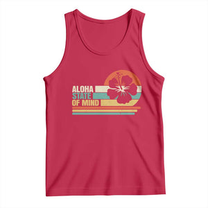 Aloha State Of Mind Tank Top Tropical Hibiscus Floral TS14 Red Print Your Wear