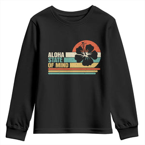 Aloha State Of Mind Youth Sweatshirt Tropical Hibiscus Floral TS14 Black Print Your Wear