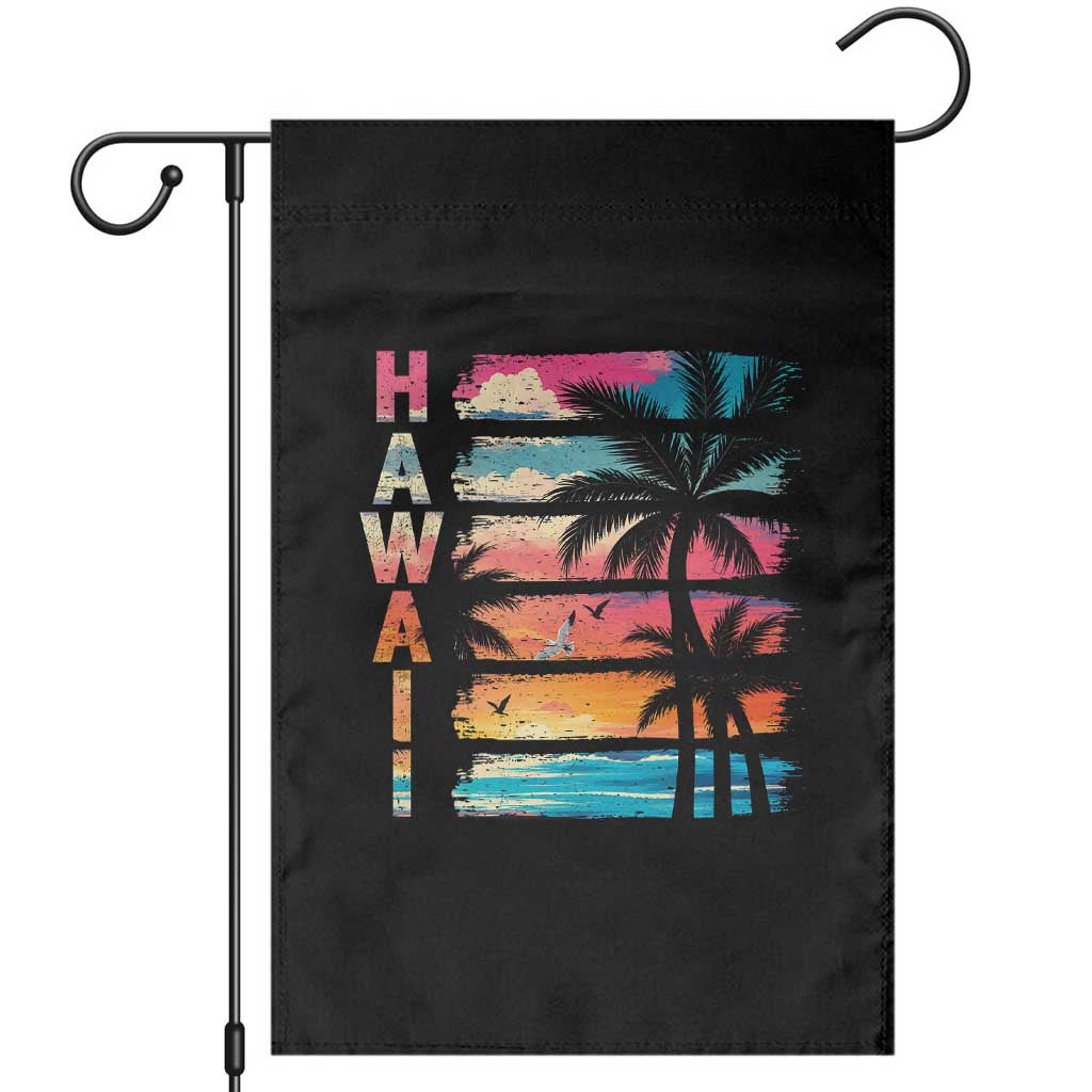 Vintage Hawaii Tropical Beach Vacation Garden Flag TS14 Black Print Your Wear