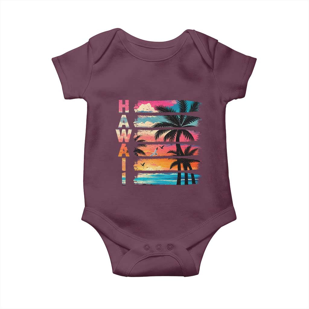 Vintage Hawaii Tropical Beach Vacation Baby Onesie TS14 Maroon Print Your Wear