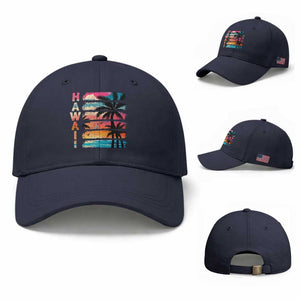 Vintage Hawaii Tropical Beach Vacation Baseball Cap TS14 Baseball Cap Universal Fit Navy Print Your Wear