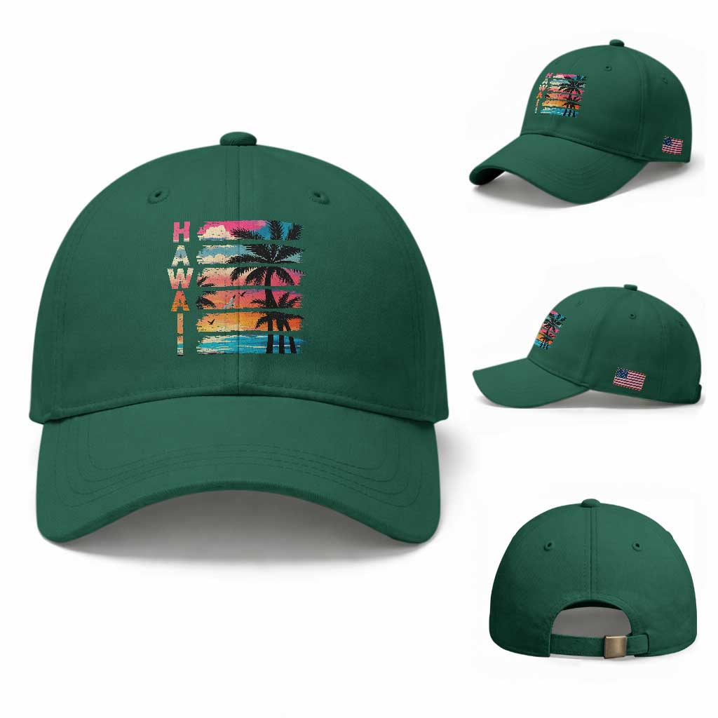 Vintage Hawaii Tropical Beach Vacation Baseball Cap TS14 Baseball Cap Universal Fit Irish Green Print Your Wear