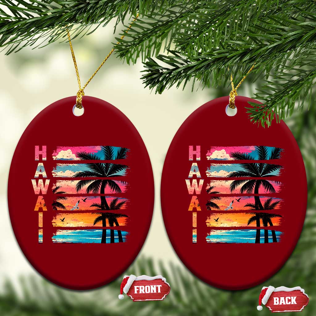 Vintage Hawaii Tropical Beach Vacation Ceramic Ornament TS14 Print Your Wear