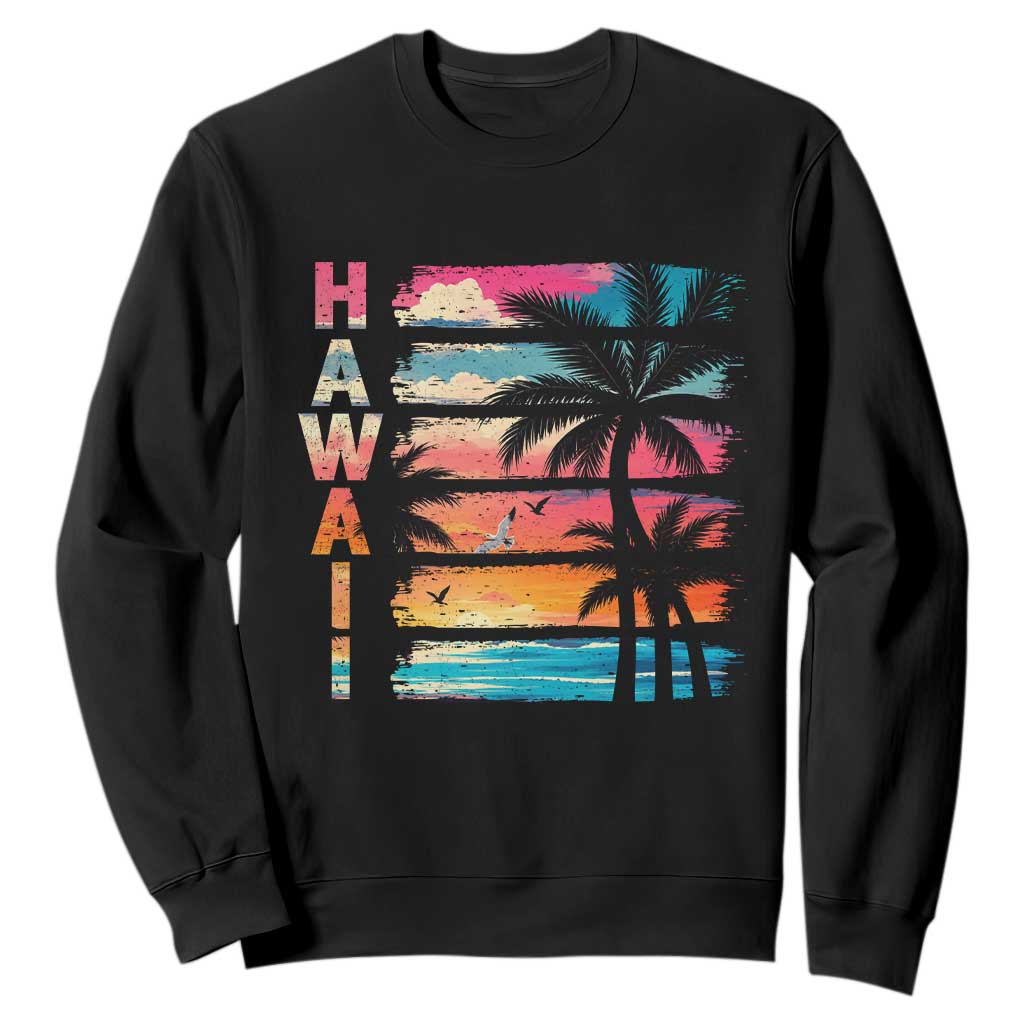 Vintage Hawaii Tropical Beach Vacation Sweatshirt TS14 Black Print Your Wear