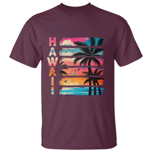 Vintage Hawaii Tropical Beach Vacation T Shirt TS14 Maroon Print Your Wear