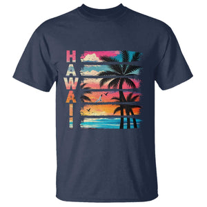 Vintage Hawaii Tropical Beach Vacation T Shirt TS14 Navy Print Your Wear
