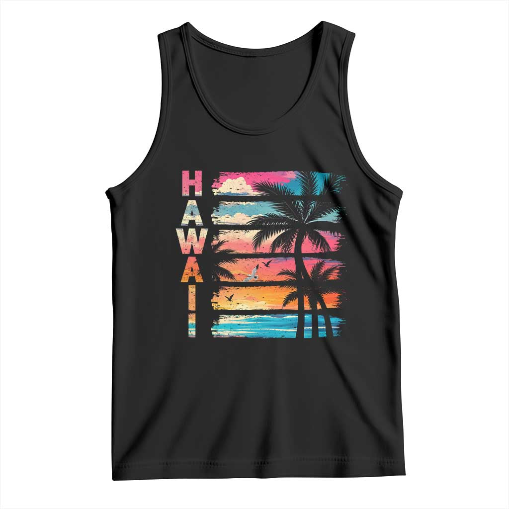 Vintage Hawaii Tropical Beach Vacation Tank Top TS14 Black Print Your Wear