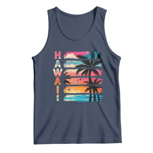 Vintage Hawaii Tropical Beach Vacation Tank Top TS14 Navy Print Your Wear