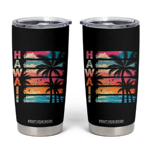 Vintage Hawaii Tropical Beach Vacation Tumbler Cup TS14 Black Print Your Wear