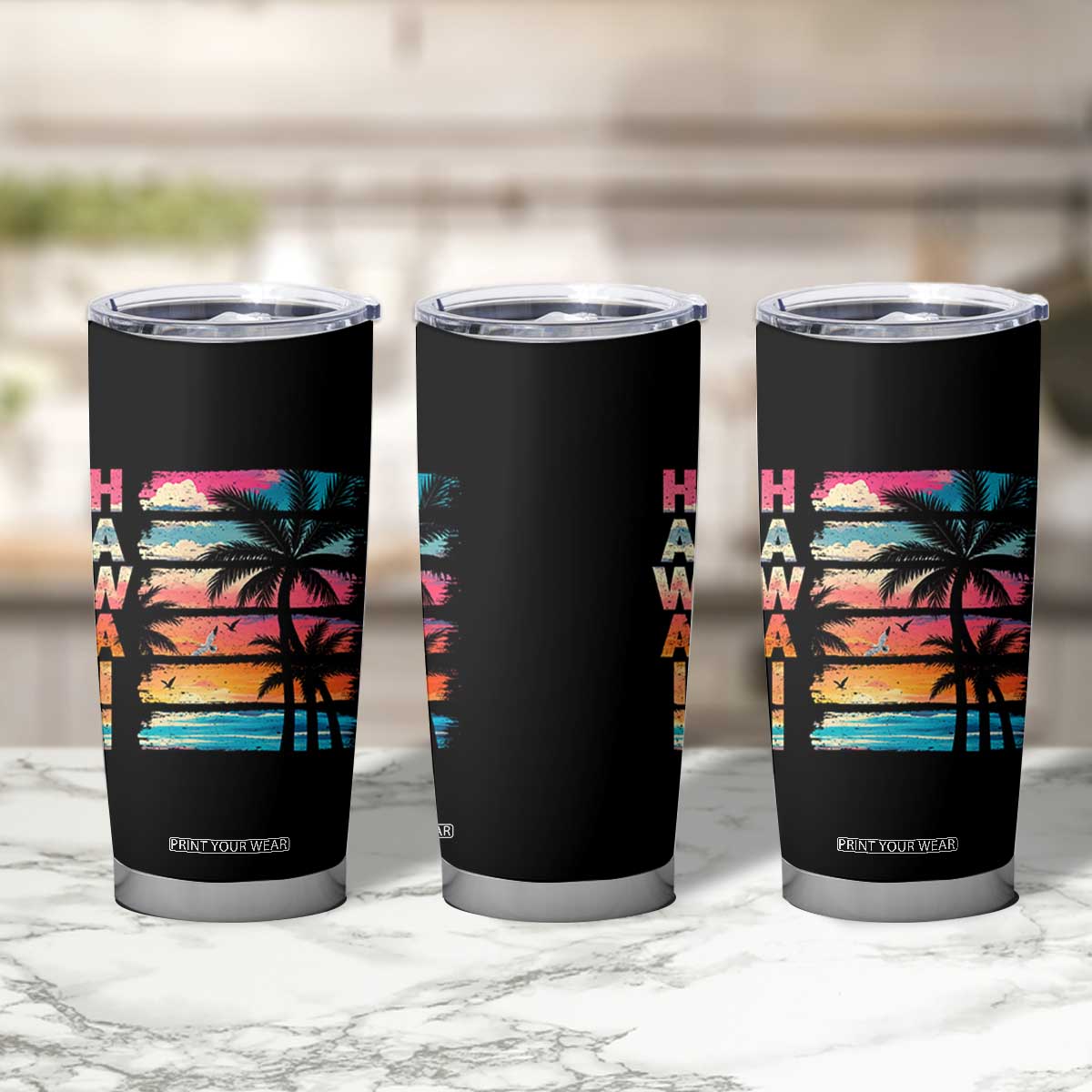Vintage Hawaii Tropical Beach Vacation Tumbler Cup TS14 Print Your Wear