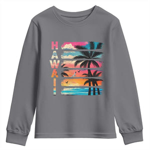 Vintage Hawaii Tropical Beach Vacation Youth Sweatshirt TS14 Charcoal Print Your Wear