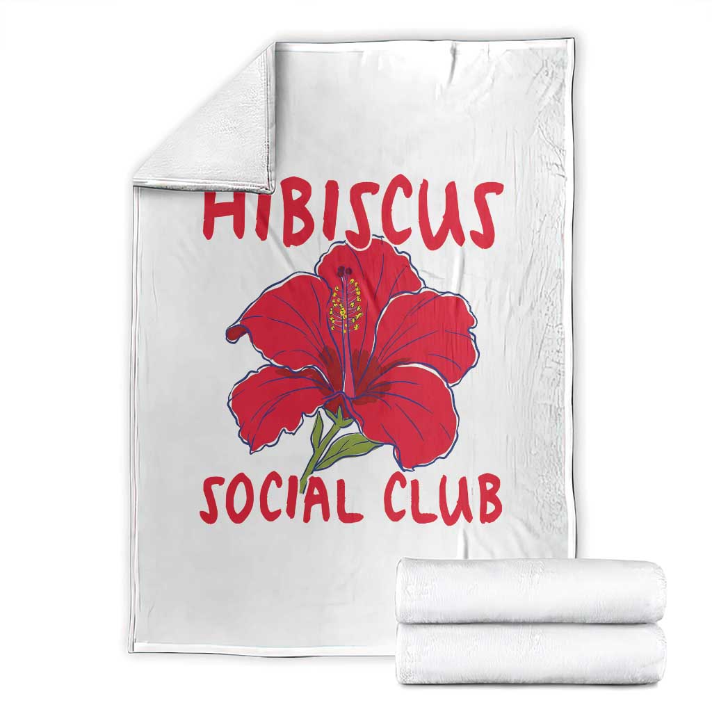 Hibiscus Flower Throw Blanket Aloha Hawaii Tropical Beach Vacation TS14 White Print Your Wear
