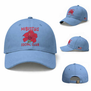 Hibiscus Flower Baseball Cap Aloha Hawaii Tropical Beach Vacation TS14 Baseball Cap Universal Fit Light Blue Print Your Wear
