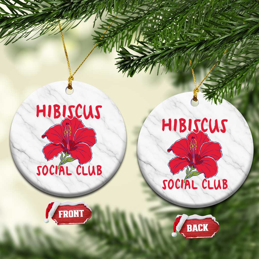 Hibiscus Flower Ceramic Ornament Aloha Hawaii Tropical Beach Vacation TS14 1pc White Marble Print Your Wear