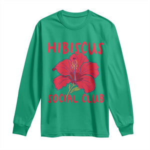 Hibiscus Flower Long Sleeve Shirt Aloha Hawaii Tropical Beach Vacation TS14 Irish Green Print Your Wear