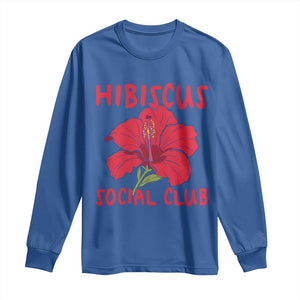 Hibiscus Flower Long Sleeve Shirt Aloha Hawaii Tropical Beach Vacation TS14 Royal Blue Print Your Wear