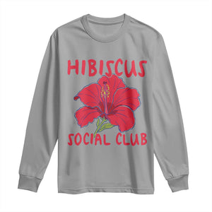 Hibiscus Flower Long Sleeve Shirt Aloha Hawaii Tropical Beach Vacation TS14 Sport Gray Print Your Wear