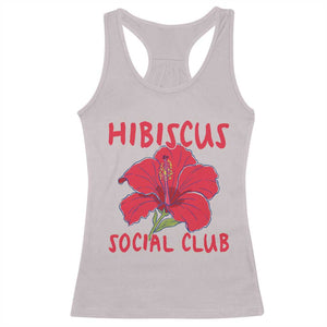 Hibiscus Flower Racerback Tank Top Aloha Hawaii Tropical Beach Vacation TS14 Ice Gray Print Your Wear