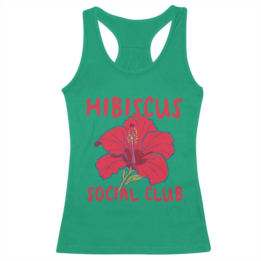 Hibiscus Flower Racerback Tank Top Aloha Hawaii Tropical Beach Vacation TS14 Irish Green Print Your Wear