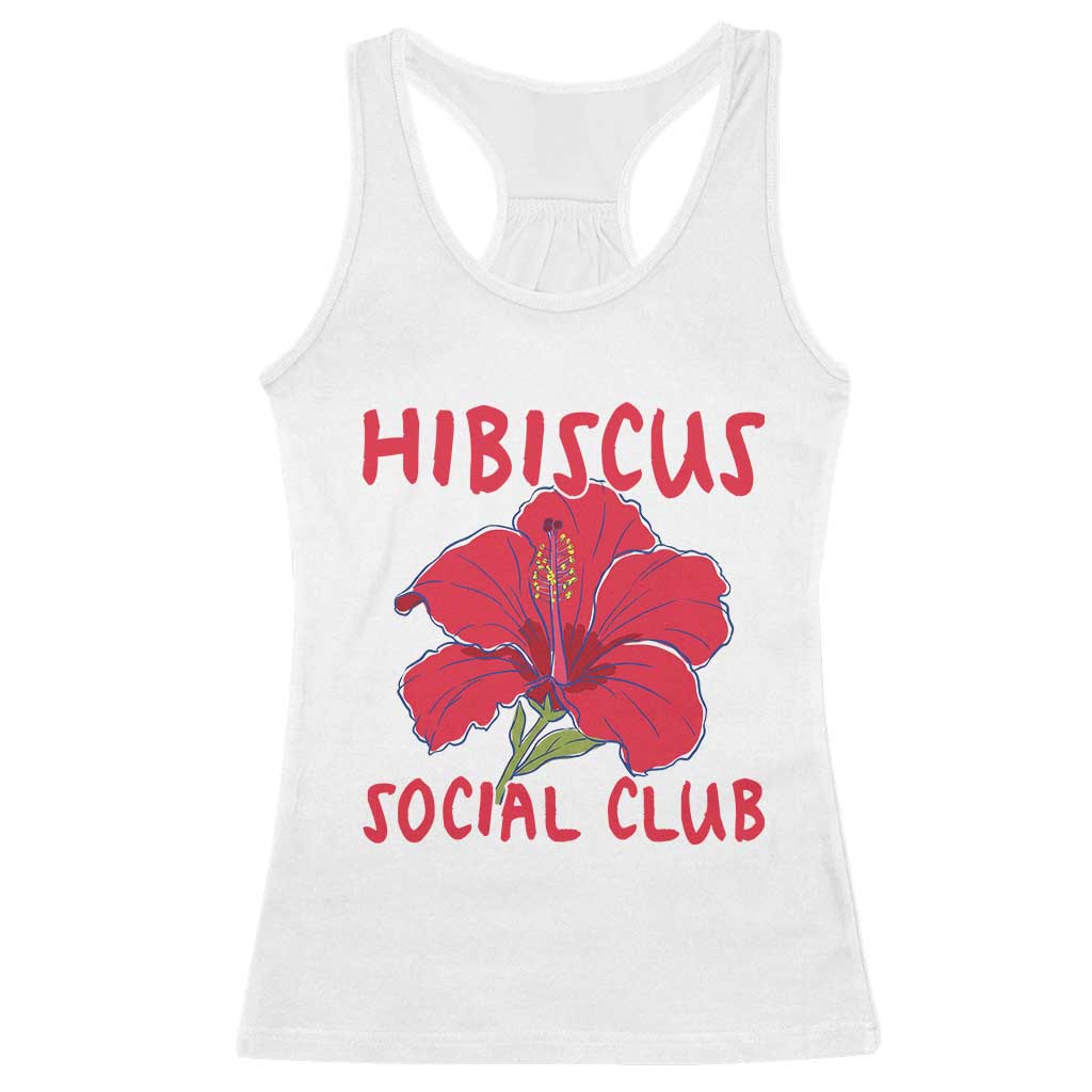 Hibiscus Flower Racerback Tank Top Aloha Hawaii Tropical Beach Vacation TS14 White Print Your Wear