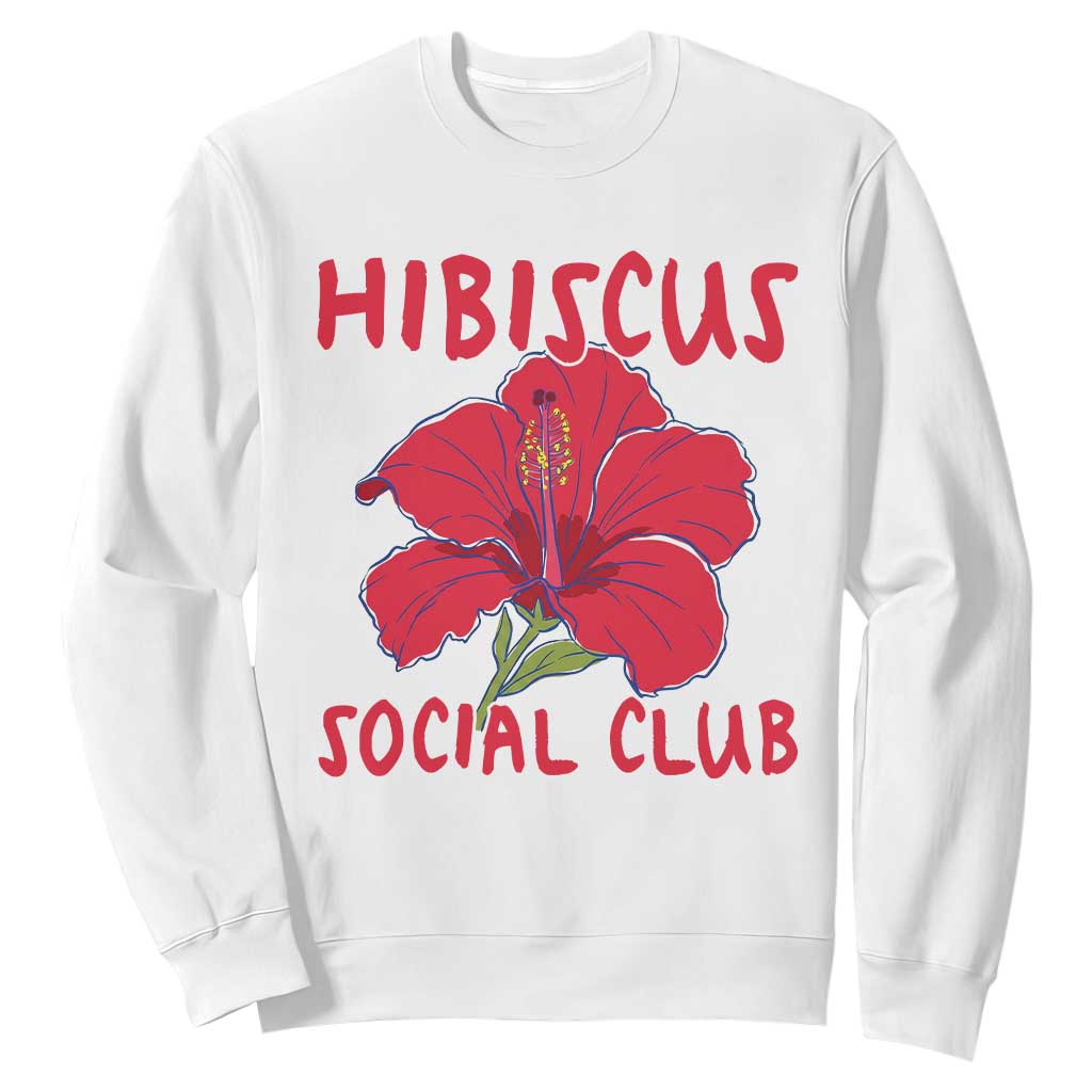 Hibiscus Flower Sweatshirt Aloha Hawaii Tropical Beach Vacation TS14 White Print Your Wear