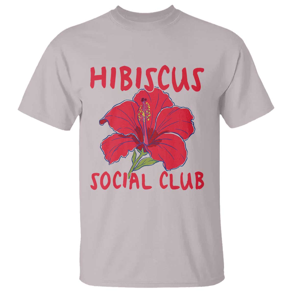 Hibiscus Flower T Shirt Aloha Hawaii Tropical Beach Vacation TS14 Ice Gray Print Your Wear