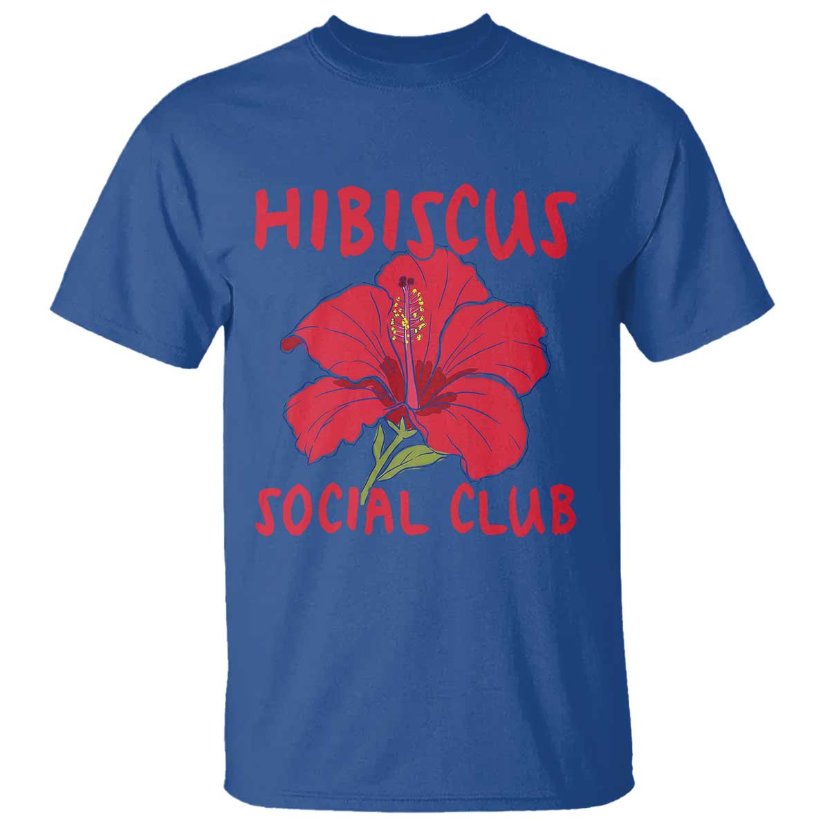 Hibiscus Flower T Shirt Aloha Hawaii Tropical Beach Vacation TS14 Royal Blue Print Your Wear