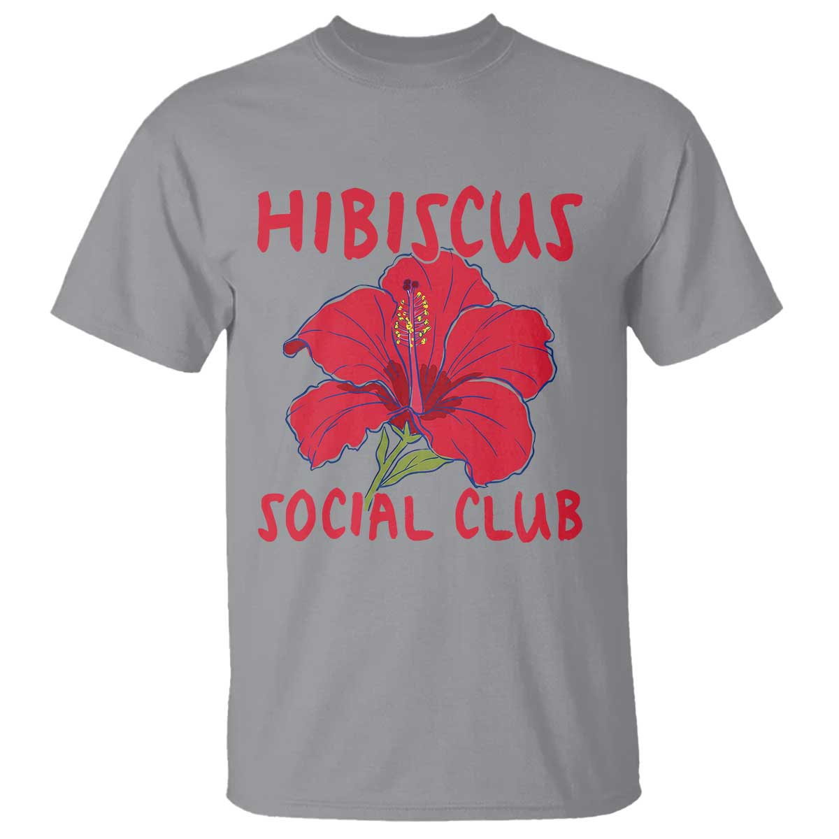 Hibiscus Flower T Shirt Aloha Hawaii Tropical Beach Vacation TS14 Sport Gray Print Your Wear