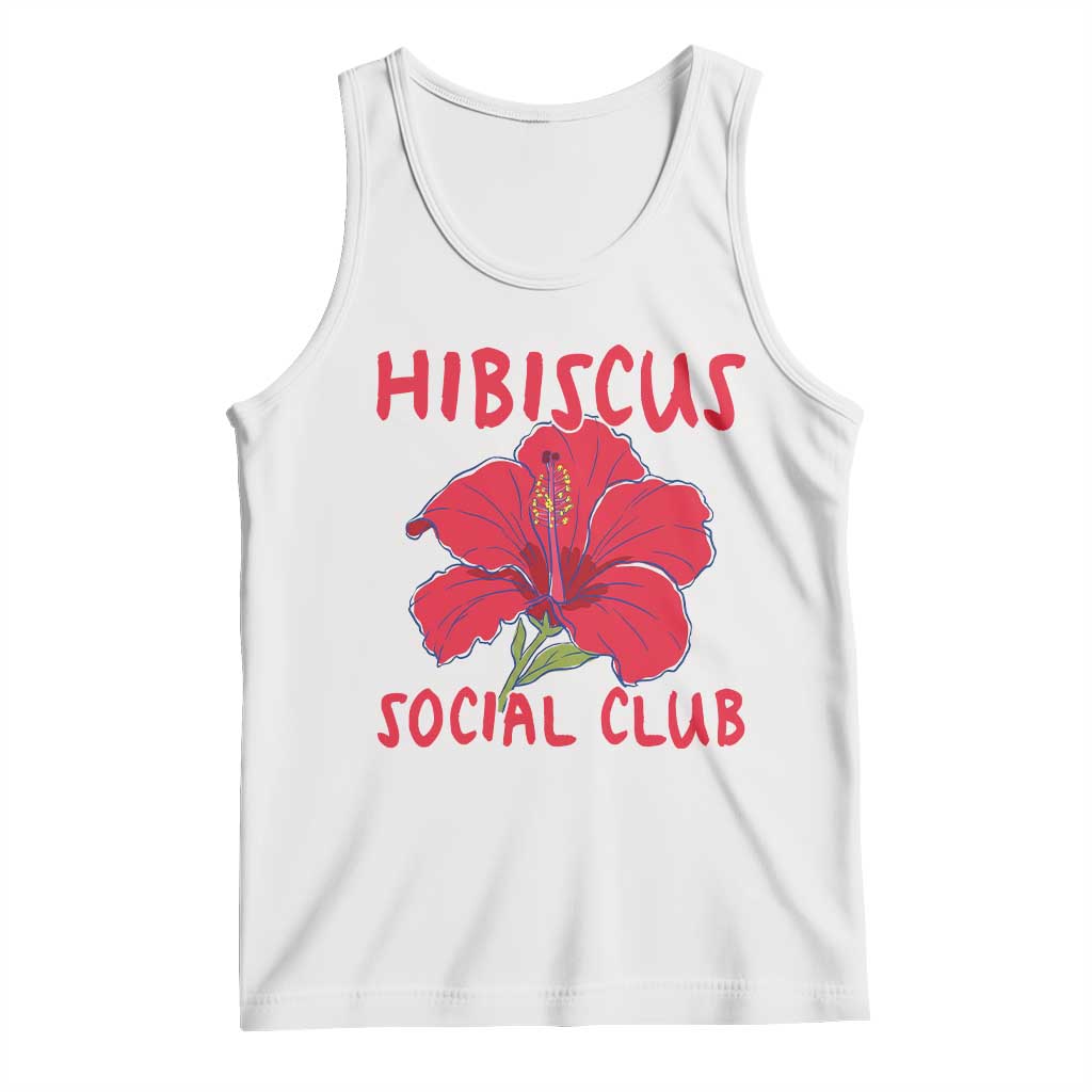 Hibiscus Flower Tank Top Aloha Hawaii Tropical Beach Vacation TS14 White Print Your Wear
