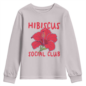 Hibiscus Flower Youth Sweatshirt Aloha Hawaii Tropical Beach Vacation TS14 Ice Gray Print Your Wear