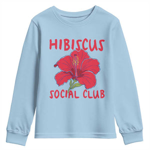 Hibiscus Flower Youth Sweatshirt Aloha Hawaii Tropical Beach Vacation TS14 Light Blue Print Your Wear