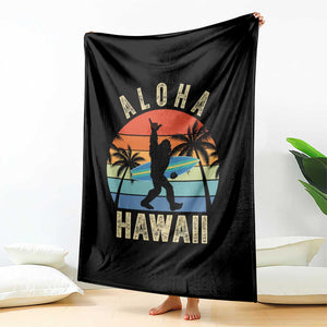 Funny Bigfoot Aloha Hawaiian Surfing Throw Blanket Tropical Beach Surfer Gift TS14 Print Your Wear