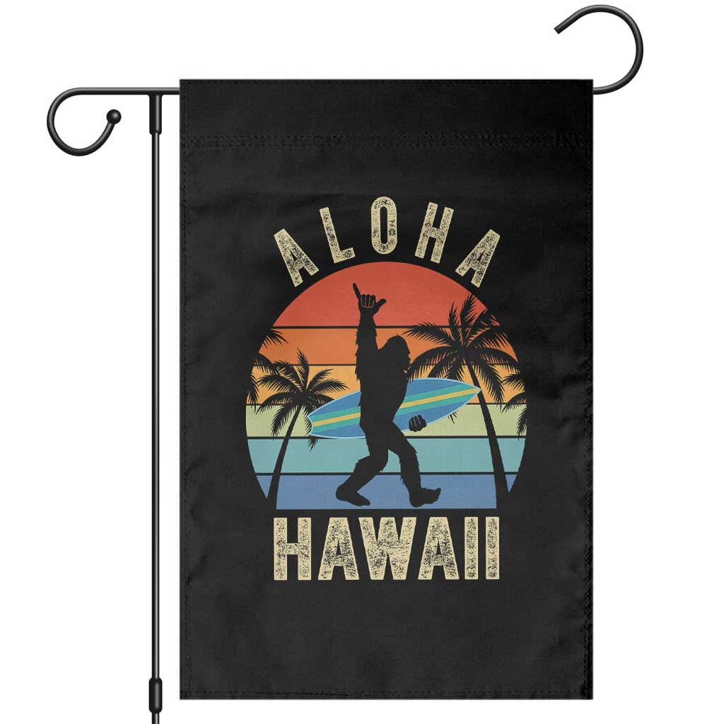 Funny Bigfoot Aloha Hawaiian Surfing Garden Flag Tropical Beach Surfer Gift TS14 Black Print Your Wear