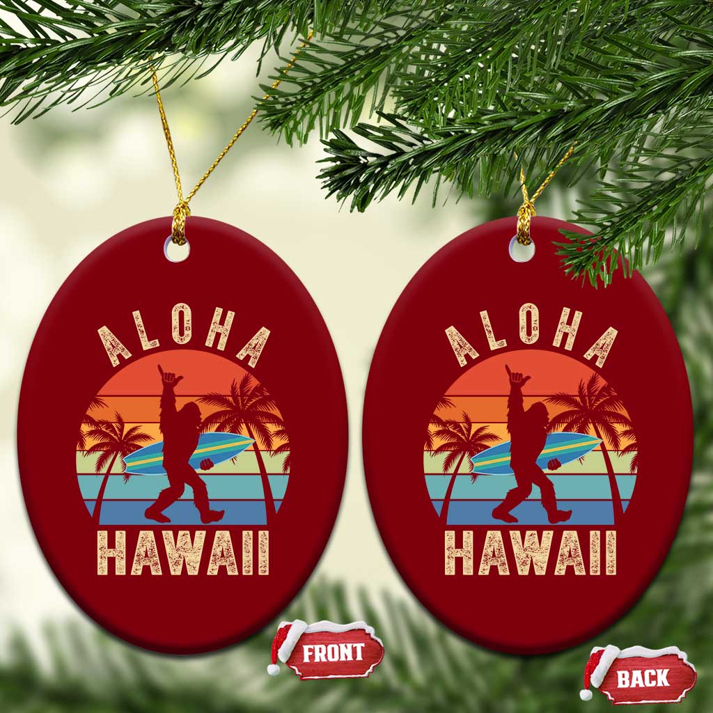 Funny Bigfoot Aloha Hawaiian Surfing Ceramic Ornament Tropical Beach Surfer Gift TS14 Print Your Wear
