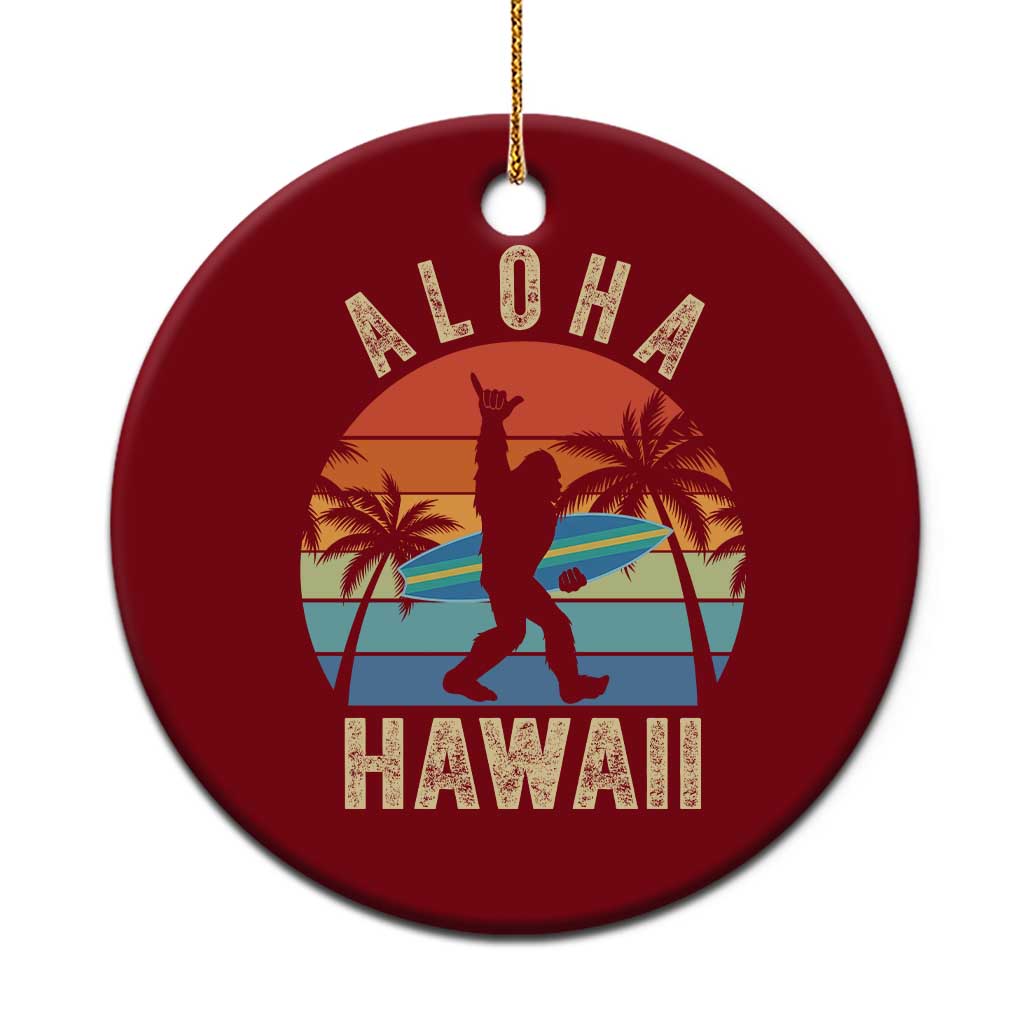 Funny Bigfoot Aloha Hawaiian Surfing Ceramic Ornament Tropical Beach Surfer Gift TS14 1pc Red Print Your Wear