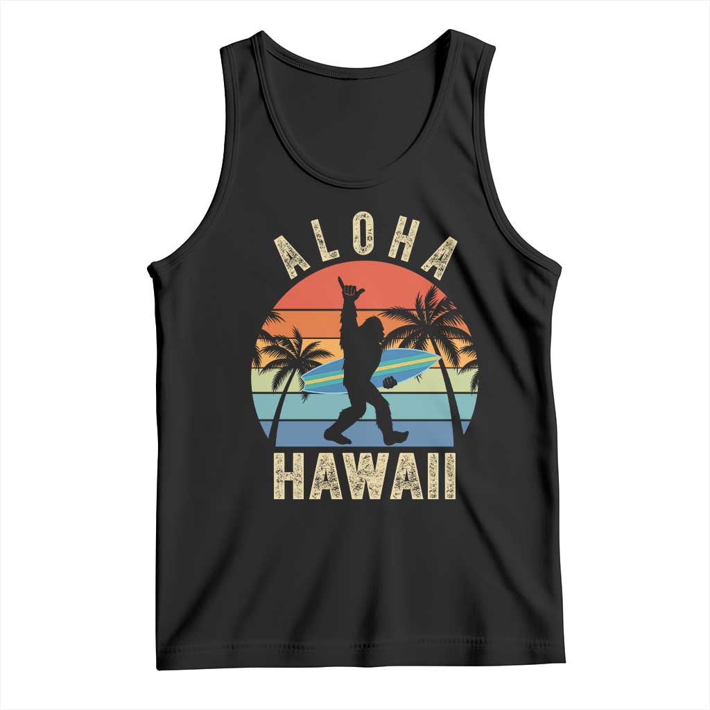 Funny Bigfoot Aloha Hawaiian Surfing Tank Top Tropical Beach Surfer Gift TS14 Black Print Your Wear