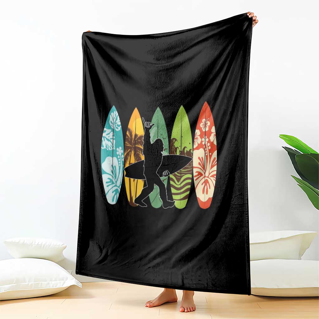 Funny Bigfoot Aloha Hawaiian Surfing Tropical Beach Surfer Throw Blanket TS14 Print Your Wear
