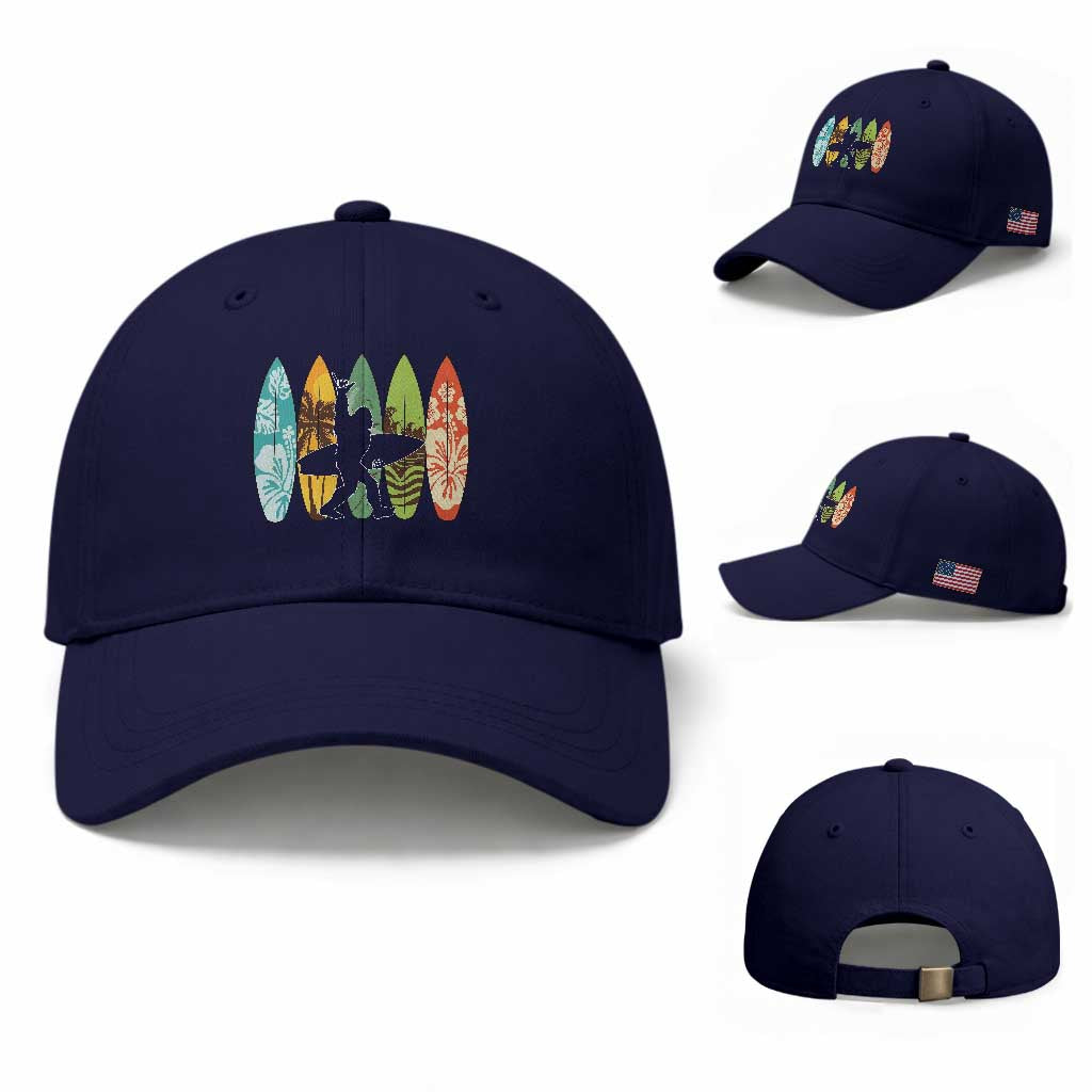 Funny Bigfoot Aloha Hawaiian Surfing Tropical Beach Surfer Baseball Cap TS14 Baseball Cap Universal Fit Dark Blue Print Your Wear