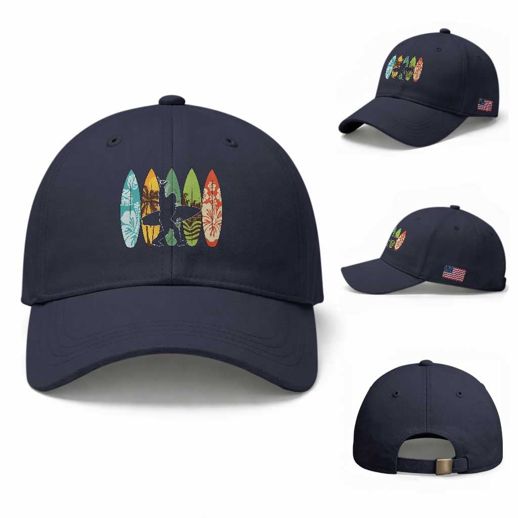 Funny Bigfoot Aloha Hawaiian Surfing Tropical Beach Surfer Baseball Cap TS14 Baseball Cap Universal Fit Navy Print Your Wear